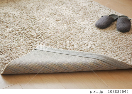 carpet texture background on wooden floor with copy space  108883643