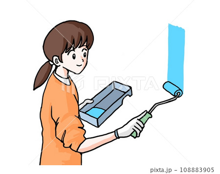 DIY 塗装する女性 DIY 塗装する女性 108883905