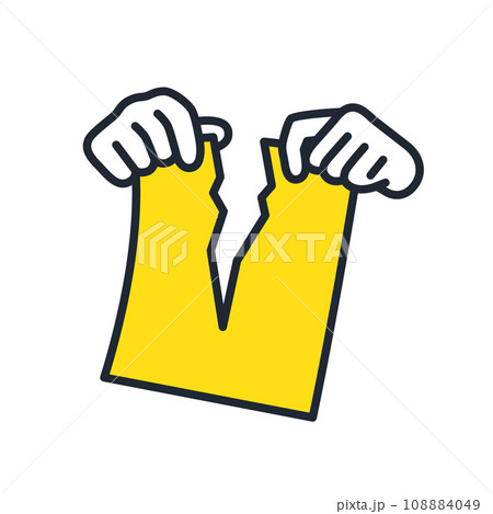 契約破棄のシンプルなベクターアイコンイラスト素材 契約破棄のシンプルなベクターアイコンイラスト素材 108884049