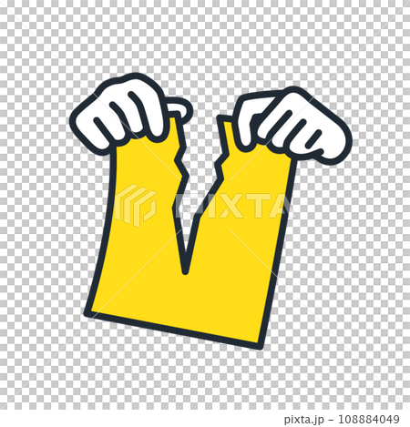 契約破棄のシンプルなベクターアイコンイラスト素材 契約破棄のシンプルなベクターアイコンイラスト素材 108884049