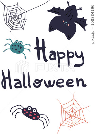 Happy halloween card cute characters 108884196
