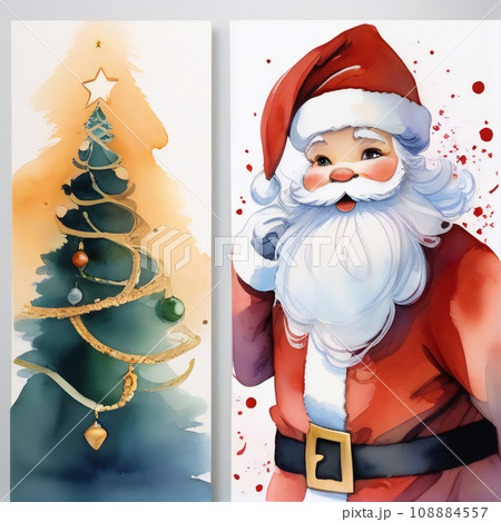 クリスマス サンタクロースとクリスマスツリー【AI生成画像】 108884557