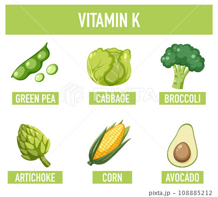 Educational Poster: Foods Containing Vitamin K 108885212