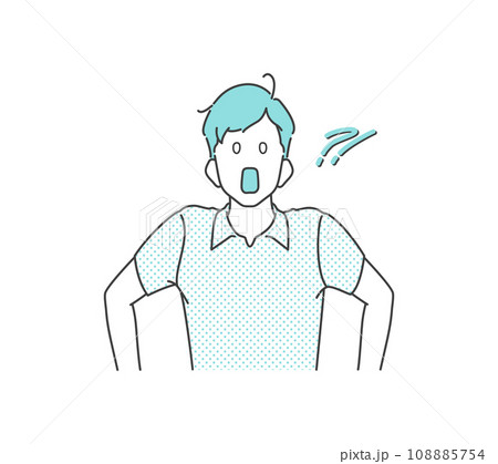 驚いてのけぞる若い男性 驚いてのけぞる若い男性 108885754
