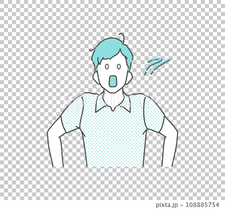 驚いてのけぞる若い男性 驚いてのけぞる若い男性 108885754