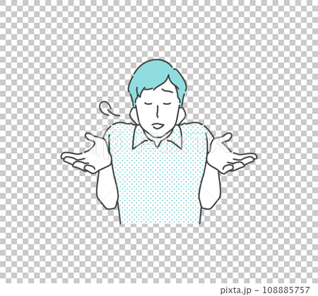 やれやれのポーズをする若い男性 やれやれのポーズをする若い男性 108885757