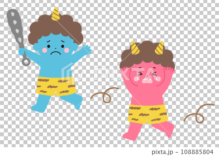 Illustration of a running demon Illustration of a running demon 108885804