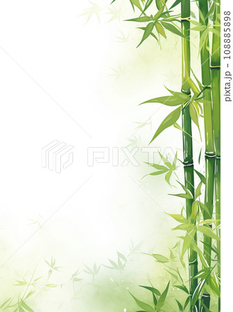 竹 笹の水墨画風背景イラスト「AI生成画像」 竹 笹の水墨画風背景イラスト「AI生成画像」 108885898
