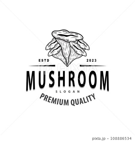 Mushroom Logo, Simple Minimalist Retro Plant Silhouette Plantation Design Business Brand Mushroom Logo, Simple Minimalist Retro Plant Silhouette Plantation Design Business Brand 108886534
