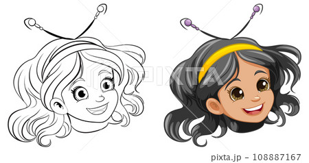 Smiling Girl with Fancy Head Accessory Smiling Girl with Fancy Head Accessory 108887167