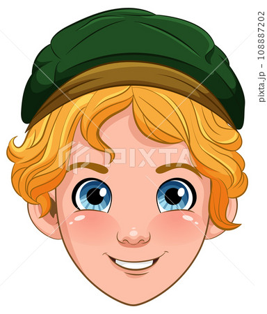 Male teen cartoon wearing hat Male teen cartoon wearing hat 108887202