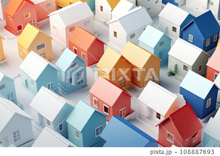 scale model of modern eco friendly building in architect office. sustainable housing development. Real estate concept. generative AI 108887693