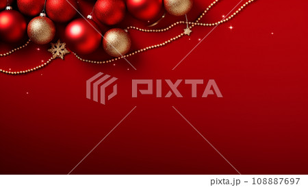 Joyful Christmas Red Background with Ample Copy Space 108887697