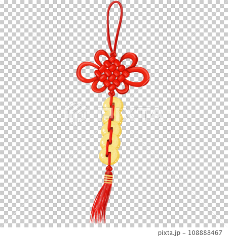 Chinese coin string, symbol of luck and wealth, png Chinese coin string, symbol of luck and wealth, png 108888467