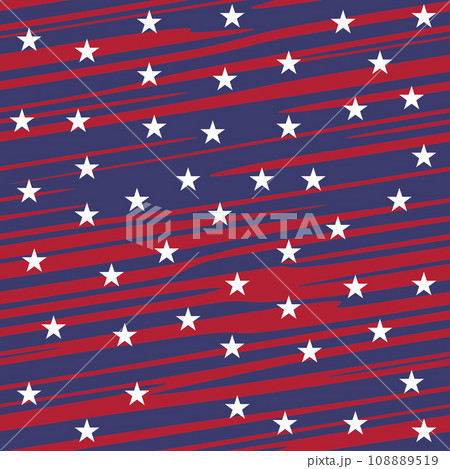 Seamless pattern. Abstract seamless background. red blue stripes and white stars, the colors of the US flag. Seamless pattern. Abstract seamless background. red blue stripes and white stars, the colors of the US flag. 108889519