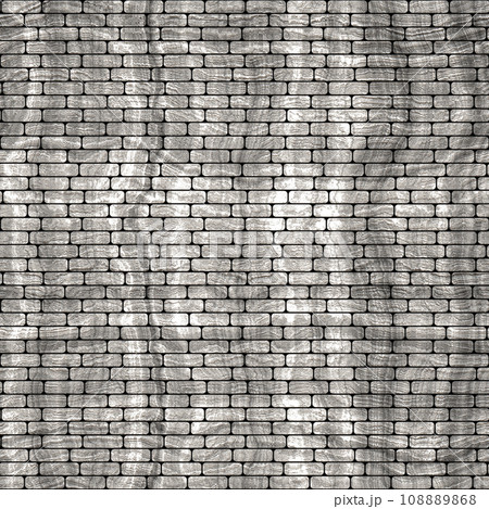 Art brick drawing.  White and grey  brick wall seamless background- texture pattern for continuous replication. 108889868