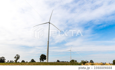Wind Turbines Windmill Energy Farm. windmill wind turbines in field. 108889888