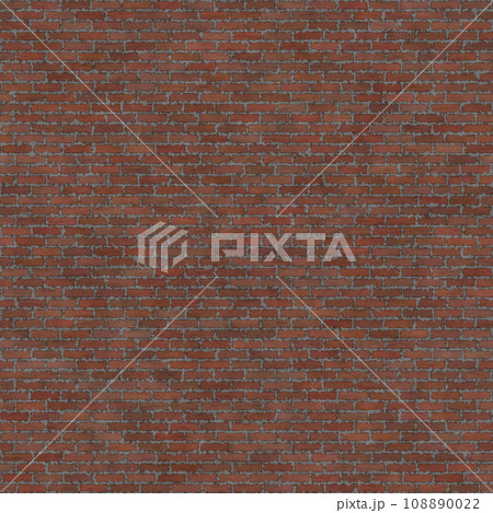 Brick drawing. Seamless red brick wall background - texture pattern for continuous replication. 108890022