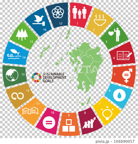 SDGs アイコン　九州　沖縄 108890057