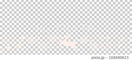 雪の結晶とトナカイのクリスマスフレーム/白/背景透過 108890623