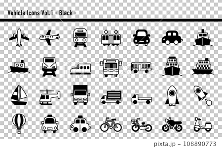 卡通圖示集 A 02 黑色 卡通圖示集 A 02 黑色 108890773