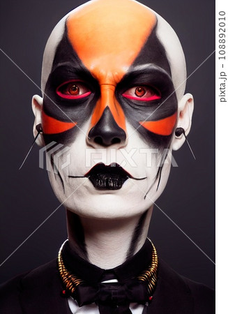 A fictional person, not based on a real person. Mystical beautiful fictional woman with beautiful makeup. Gothic mystery girl. 3D rendering 108892010
