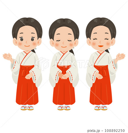 巫女の女性　セット 108892250