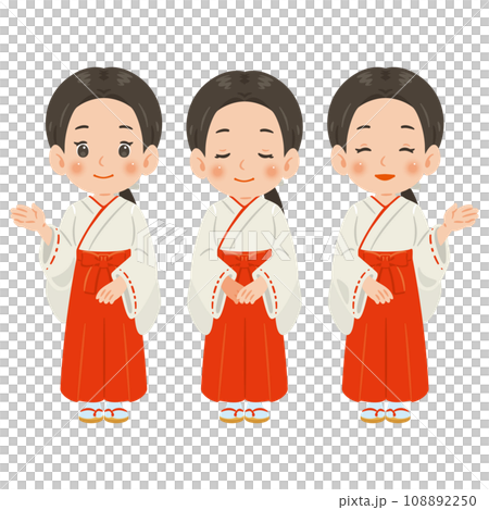 巫女の女性　セット 108892250