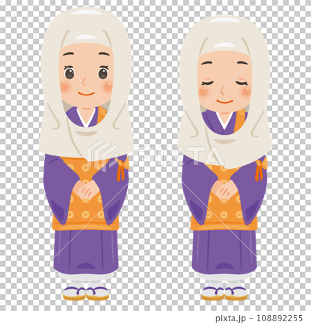 Chief female nun bowing set 108892255