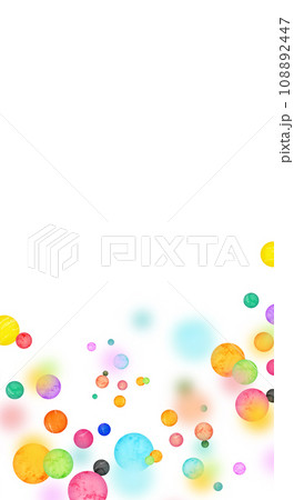 カラフルでポップな水玉模様のフレーム　背景素材 108892447