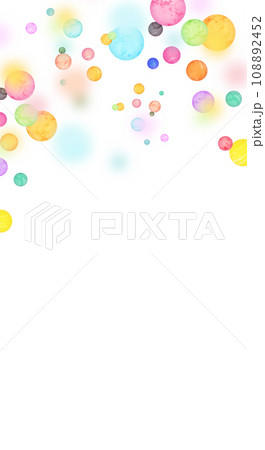 カラフルでポップな水玉模様のフレーム　背景素材 108892452
