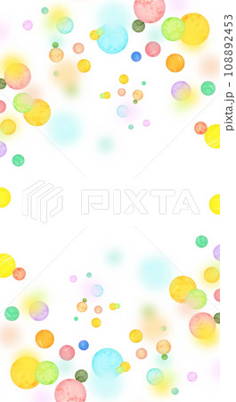 カラフルでポップな水玉模様のフレーム　背景素材 108892453