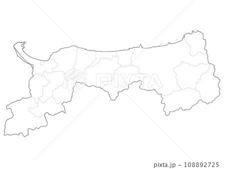 白地図　鳥取県 108892725