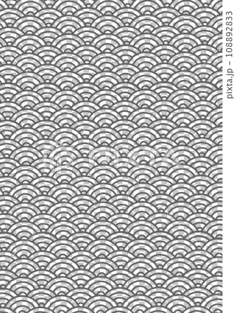 日式和服圖案-青海波浪無縫連續圖案素材 108892833