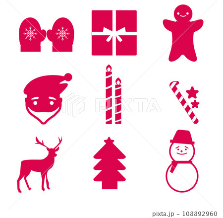 クリスマスのアイコンセット。ベクターイラスト クリスマスのアイコンセット。ベクターイラスト 108892960