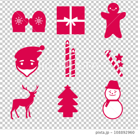 クリスマスのアイコンセット。ベクターイラスト クリスマスのアイコンセット。ベクターイラスト 108892960