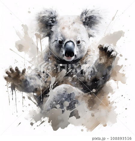 Image of painting koala on a white background., Wildlife Animals. 108893516