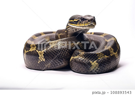 Image of burmese python isolated on white background., Reptile., Animal. Image of burmese python isolated on white background., Reptile., Animal. 108893543