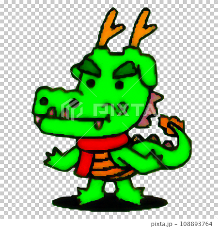 年賀状や挿絵に使えるシンプルな龍のかわいいイラスト 108893764