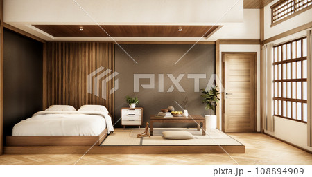 Interior Luxury modern Japanese style bedroom mock up, Designing the most beautiful. 108894909