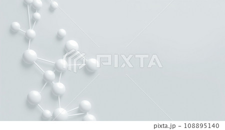 Abstract background design. white 3D balls on white background. Liquid Bubble. skin care cosmetics solution. cosmetic background. Macro Shot of Natural Organic Cosmetics 108895140
