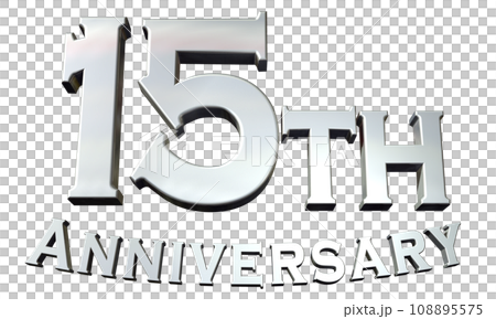3DCG「15th Anniversary/15周年」シルバー,銀 108895575