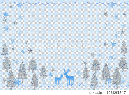 トナカイとクリスマスツリー(ブルーチェック) トナカイとクリスマスツリー(ブルーチェック) 108895847