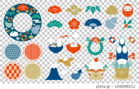 New Year's motif set 108896012