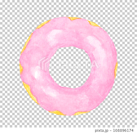 ストロベリーチョコレートのドーナツ スイーツ・お菓子の手描き水彩イラスト素材 ストロベリーチョコレートのドーナツ スイーツ・お菓子の手描き水彩イラスト素材 108896174