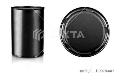 Gray metal closed pot cut out on white background. Gray metal closed pot cut out on white background. 108896807