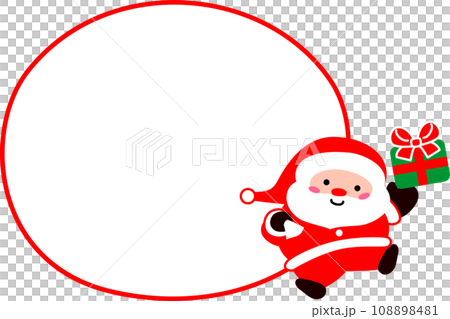 聖誕聖誕老人背著禮物微笑著講話泡泡 108898481