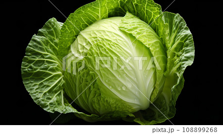 黒背景にキャベツ 108899268