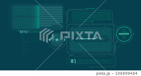 HUD interface design for decoding satellite signals. HUD interface design for decoding satellite signals. 108899484