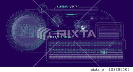 HUD interface for processing server data with...のイラスト素材 [108899505] - PIXTA